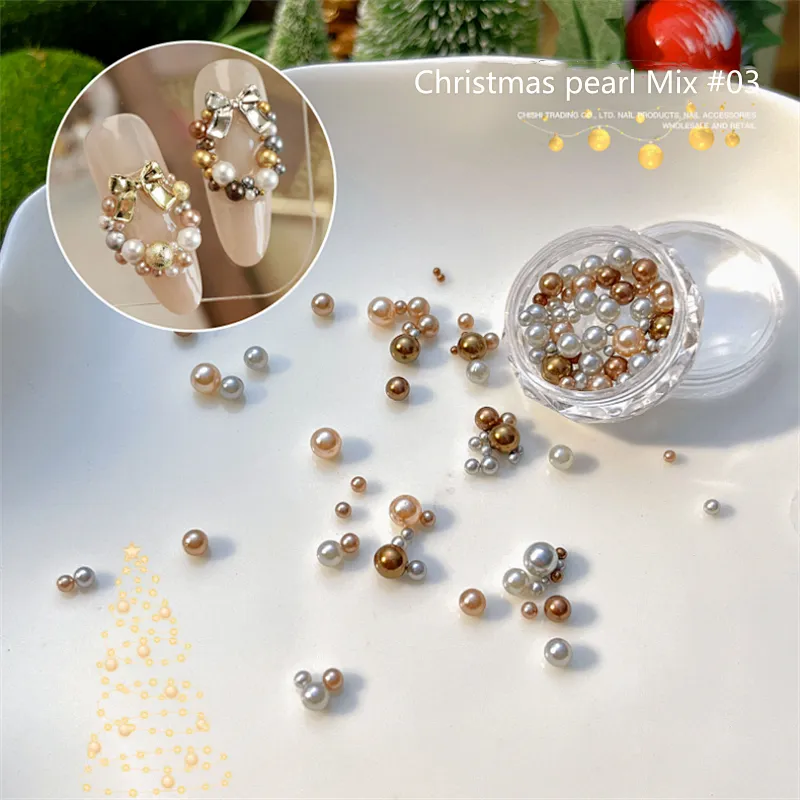 Nail Christmas Pearl Mix Decoration
